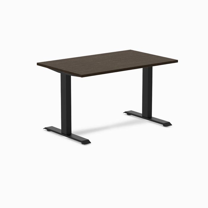 Desky Fixed Height Bamboo Office Desk Matte Black Frame 120cm