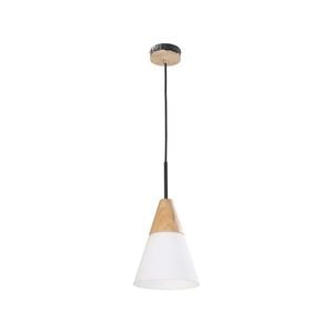 CLA Lighting FINN Blonde Wood & Opal Glass Pendant Light - MED CONE