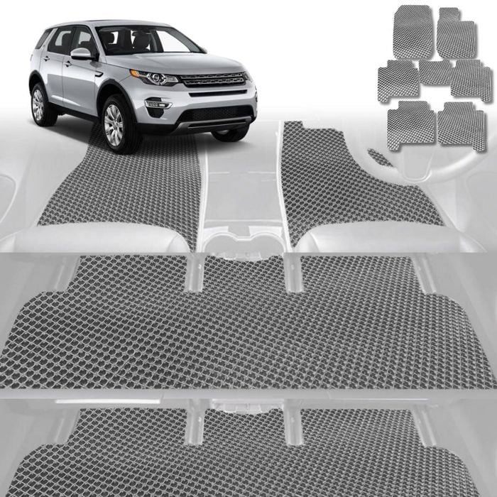 6D Diamond Car Floor Mats for Land Rover Discovery Sport 2014-2019-Ultimate Set-Grey-Outback GT