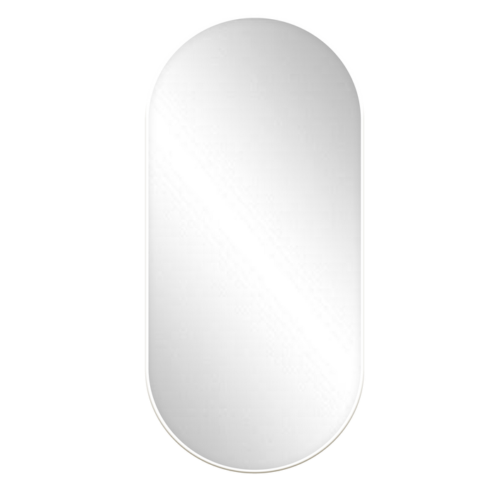 Astin Sinclair 1200 x 600 x 28mm White Pill Shape Mirror
