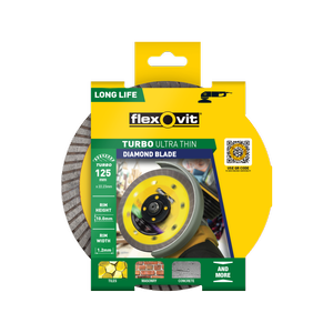 Flexovit 125 x 22 x 1.2mm Ultra-Thin Turbo Diamond Blade