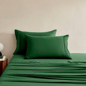 Serene 400tc Bamboo Cotton Sateen Standard Pillowcase Eden Green - Twin Pack