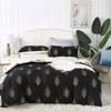 Fabric Fantastic Reversible Design Super King Size Black Gold Quilt/doona/duvet Cover Set