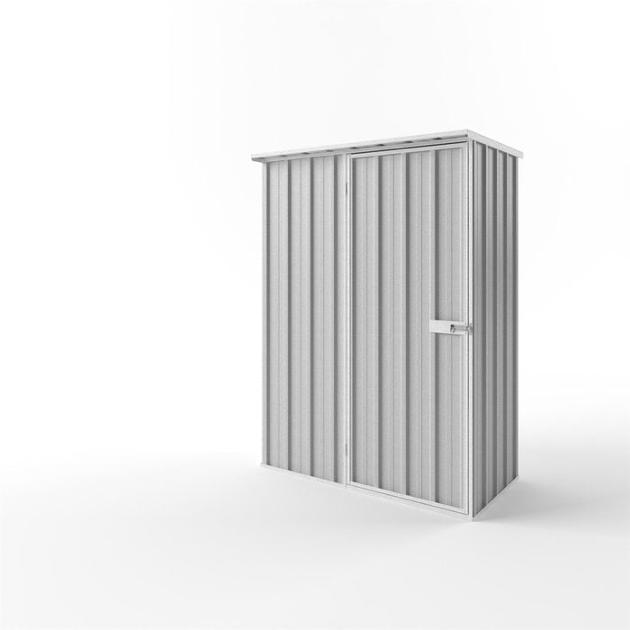 EnduraShed 1.5 x 0.78 x 2.12m Tall Flat Roof Garden Shed - Zincalume