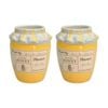 2x Urban Products Honey Pot Vessel Yellow Ceramic Decorative Jar 11cm