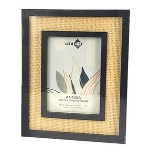 Unigift Annisa Rattan Wooden Picture Photo Frame 13x18cm Black&Natural