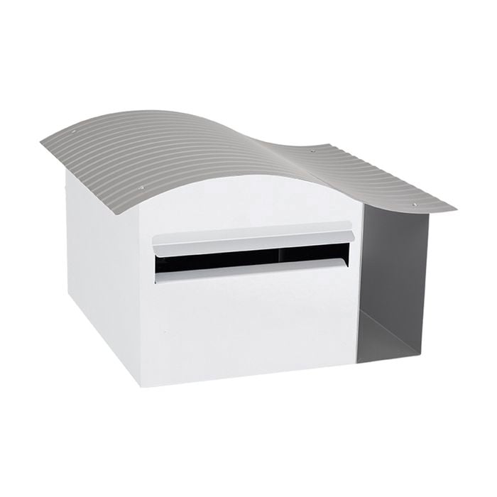 Sandleford White And Grey Epic Post Mounted Letterbox