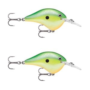 2x Rapala Dives to 8ft 5cm Crankbait Fishing Lures - Rasta