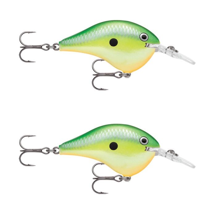 2x Rapala Dives to 8ft 5cm Crankbait Fishing Lures - Rasta