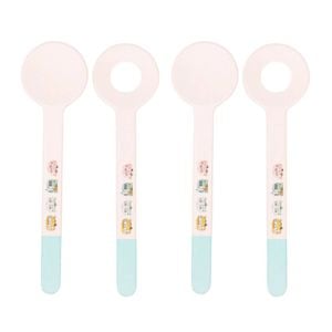 2PK Splosh Caravan Bamboo Melamine Salad Servers 28cm Spoon/Fork Set White