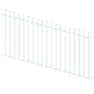 ProtectorAl 1201-2400W x 1200H Pearl White Batten Pool Fence Panel Raked Up to 15º