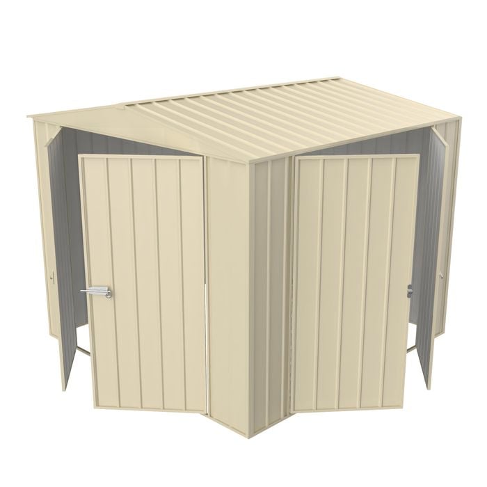 Build-a-Shed  2.3 x 2.3 x 2.3m Gable Double Hinged Side Door Shed - Cream