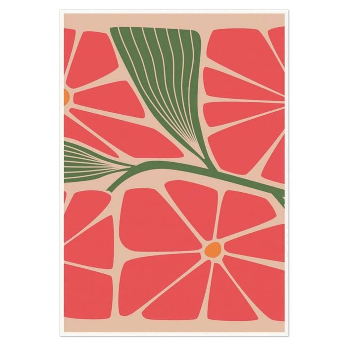 Galrie Stunning Modern Floral Art Print by Steve Simpson - Abstract Flower Design, Poster Only, 70 x 100cm (28 x 40inch)