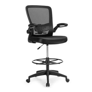 Costway Ergonomic Office Gaming Chair Mesh Drafting Chair Adjustable Black