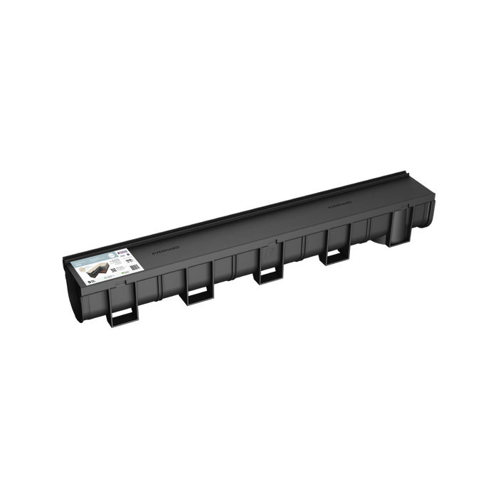 Everhard 1m Black EasyDRAIN Edge Channel And Grate