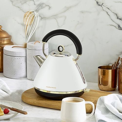 Morphy Richards Electric Ascend Soft Gold Traditional Pyramid Kettle 2200W Bunnings Australia