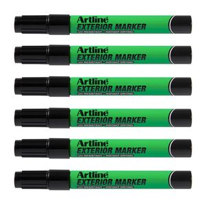 12pk Artline Exterior Permanent Marker 1.5mm Bullet Nib Uv Resistant Pen Black