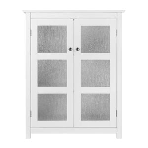 Teamson Home Conner  2-Door Freestanding Floor Storage Cabinet with 2 Adjustable Shelves, White