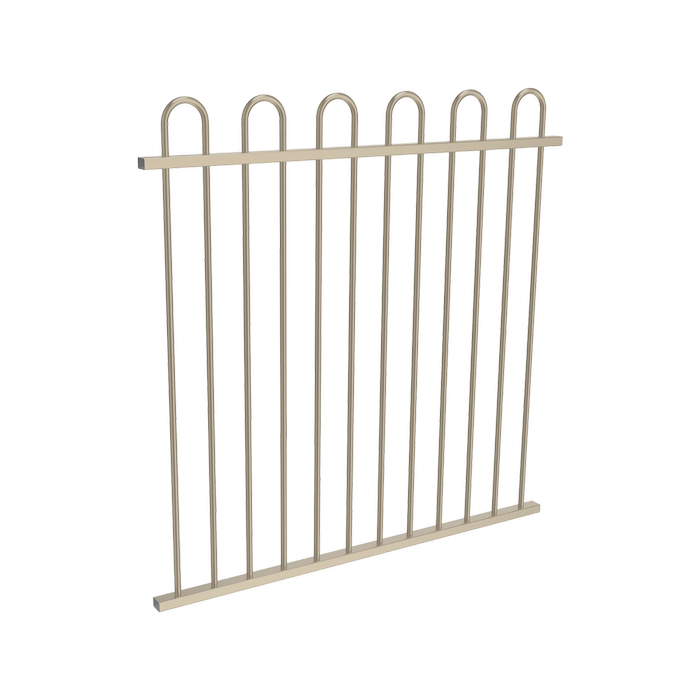 ProtectorAl 350 - 1200 x 1200mm Paperbark Aluminium Loop Top Pool Fence Panel