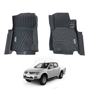 AUSGO Front Row Car Floor Mats for Mitsubishi Triton ML MN series Dual Cab 2006-2015 All-Weather Floor Liners
