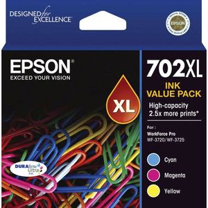 Epson GENUINE Epson 702XL 3 Colour Value Pack Ink Cartridge WF-3720 WF-3725 T345592