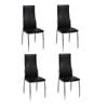 vidaXL 4x Dining Chairs Artificial Leather Black Premium Kitchen Cafe Seat