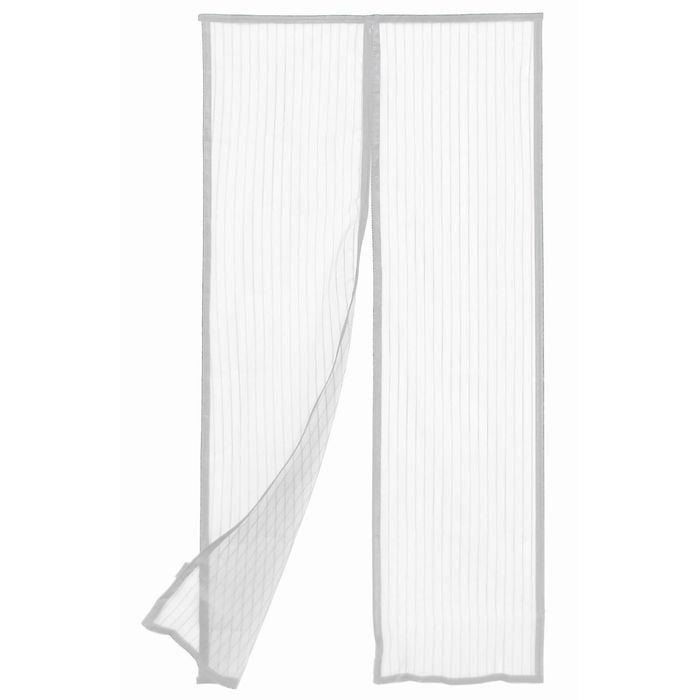 Pillar 90 x 200cm White Magnetic Flyscreen Door Curtain