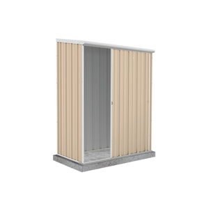 Absco Sheds 1.52 x 0.78 x 1.95m Classic Cream Ezislider Single Sliding Door Garden Shed