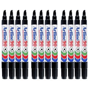 12pc Artline 90 Permanent Marker Office/school 2-5mm Line Width Chisel Nib Black