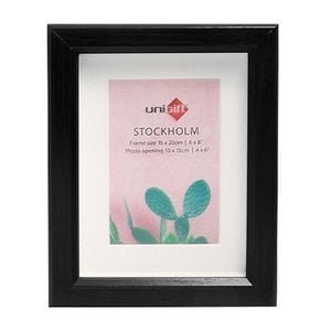 Unigift Stockholm Wooden/Glass Picture Photo Frame 6x8in 15x20cm Black