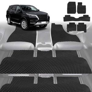 6D Diamond Car Floor Mats for Toyota Fortuner 2015-Current-Ultimate Set-Black-Outback GT