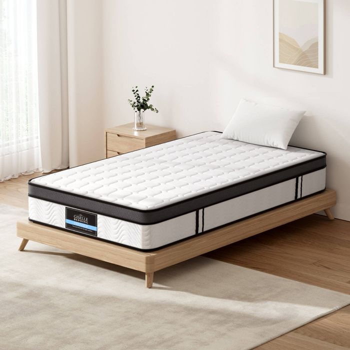 Giselle King Single Euro Top Cool Gel Foam Knitted fabric 25cm Mattress Pocket spring