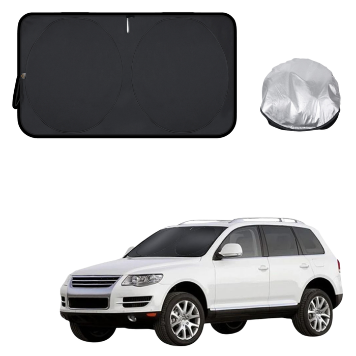 Front Windscreen Sun Shade for VolksWagen Touareg 2003 - 2011 - Standard 150 x 85 cm - Black