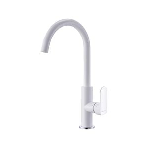 Mondella White and Chrome Rumba Gooseneck Sink Mixer WELS 5 Star 6L/min