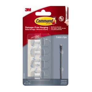 Command™ Clear Round Cord Clips And Strips