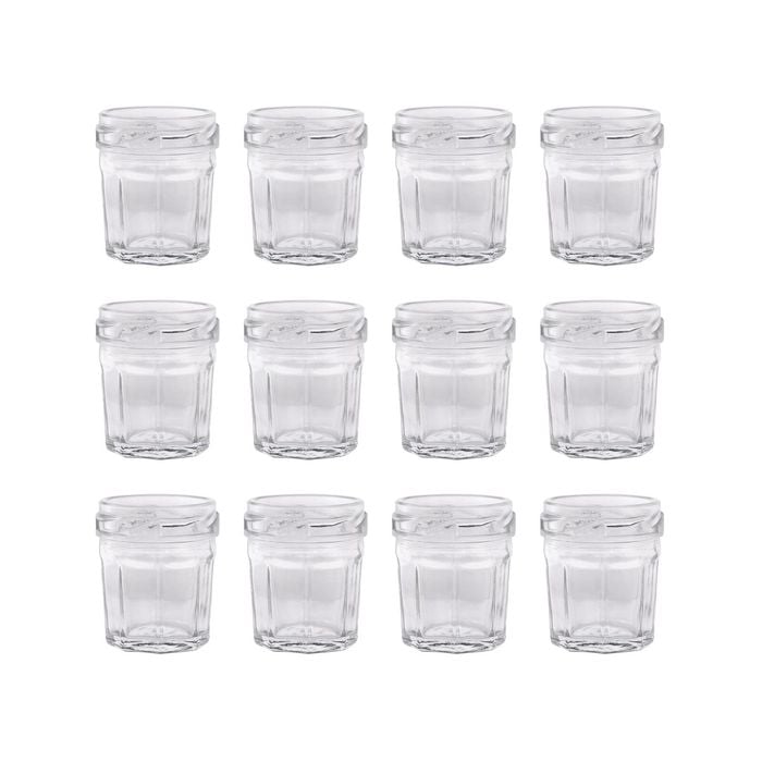 Argon Tableware 30ml Glass Jam Jars With No Lids - Set Of 12 Empty Screw Top Kitchen Storage Preserving Jar