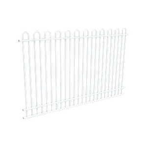 ProtectorAl 2400 x 1500mm Pearl White Aluminium Pool Fence Panel Loop Top With Mid Rail