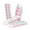 Catzon 4 Pcs Ice Cube Trays with Lid Stackable for Baby Food Coffee-Pink