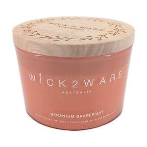 More Than Party Soy Scented Candle Jar Home Fragrance Geranium Grapefruit 340g