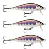 3x Rapala 7.5cm Countdown Sink Hardbody Balsa Fishing Lures - Gilded Rainbow