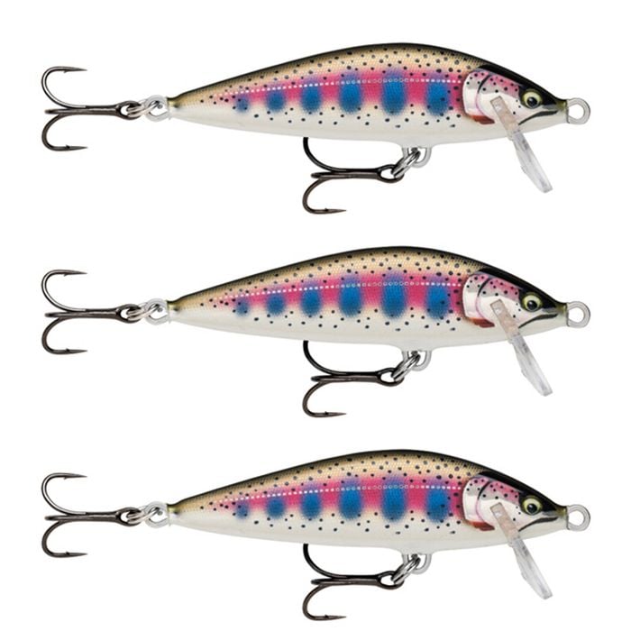 3x Rapala 7.5cm Countdown Sink Hardbody Balsa Fishing Lures - Gilded Rainbow