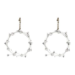 2x LVD Hanging Metal Daisy Wreath Home/Garden Ornament Display 17x17cm White