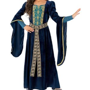 Royal Blue Girls Deluxe Medieval Princess Costume - 10-12