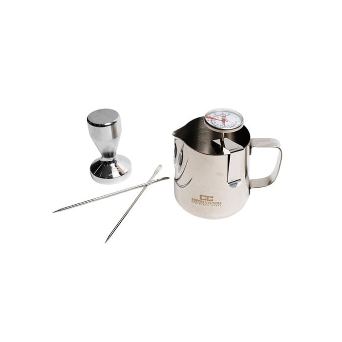 5pc Coffee Culture Stainless Steel Coffee Essentials Tamper/Jug Set Silver