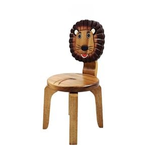 Kids Animal Chair Lion Design - Handmade Solid Timber