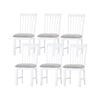 Laelia Dining Chair Set of 6 Solid Acacia Timber Wood Coastal Furniture - White