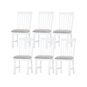 Laelia Dining Chair Set of 6 Solid Acacia Timber Wood Coastal Furniture - White