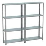 Craftright Galvanised Metal 4 Tier Shelving Unit - 2 Pack 
