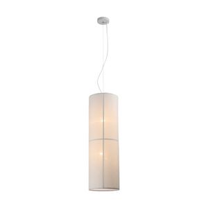 Lexi Lighting Ailsa Pendant Light White Linen Cylinder Cord Suspension 2350mm