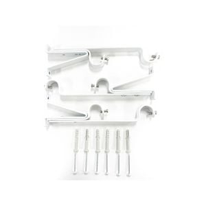 Windoware 25-28mm White Double Curtain Rod Bracket - 3 Pack